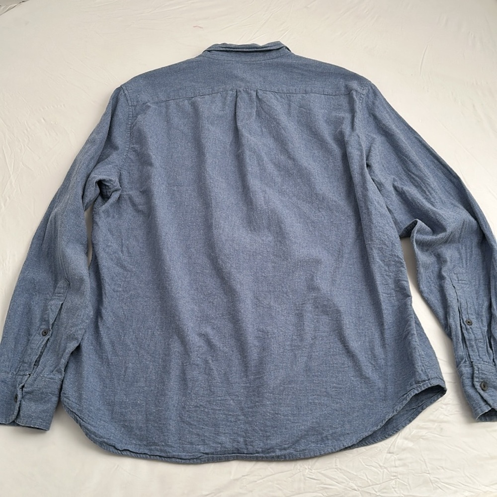 J Crew solid blue brushed twill button down shirt - image 3